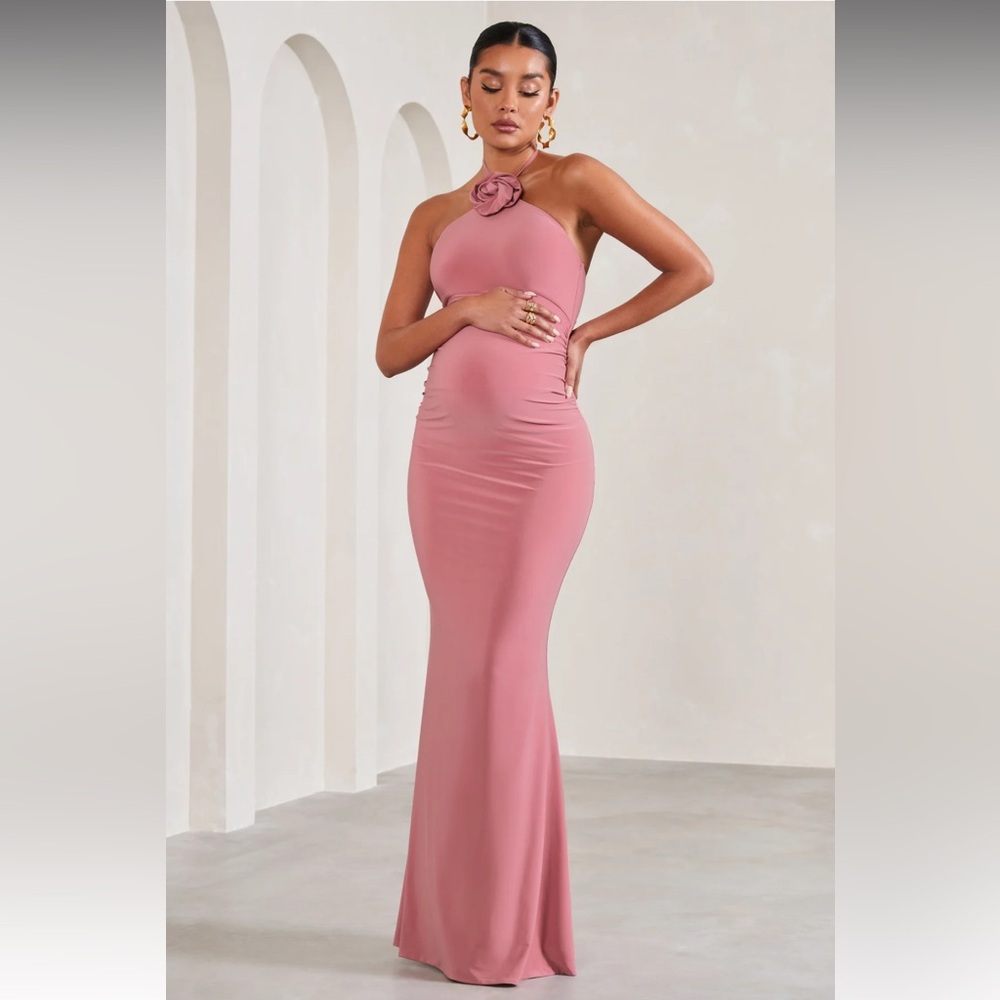 Halter Neck Maternity Dress